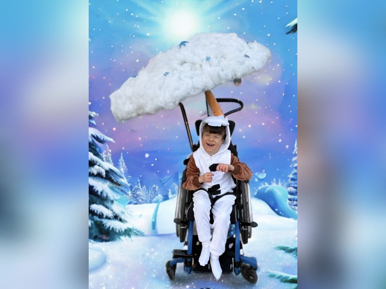 Olaf with Snow Flurry Cloud & Elsa